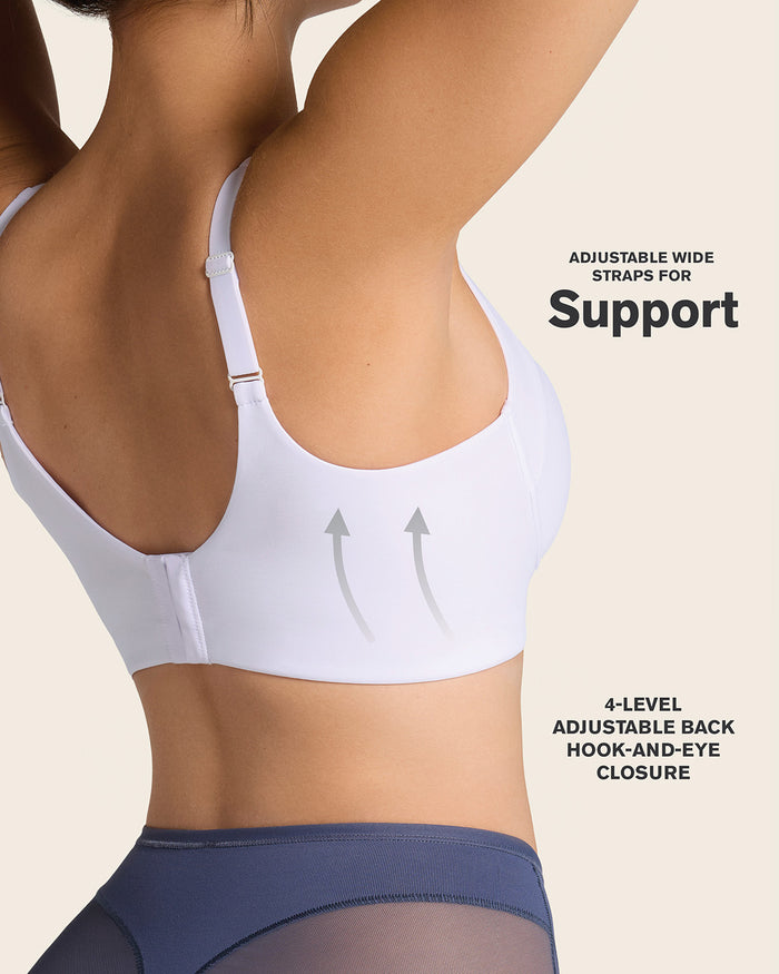 Leonisa Everyday Bra + Stripe Undetectable Shaper Panty In White