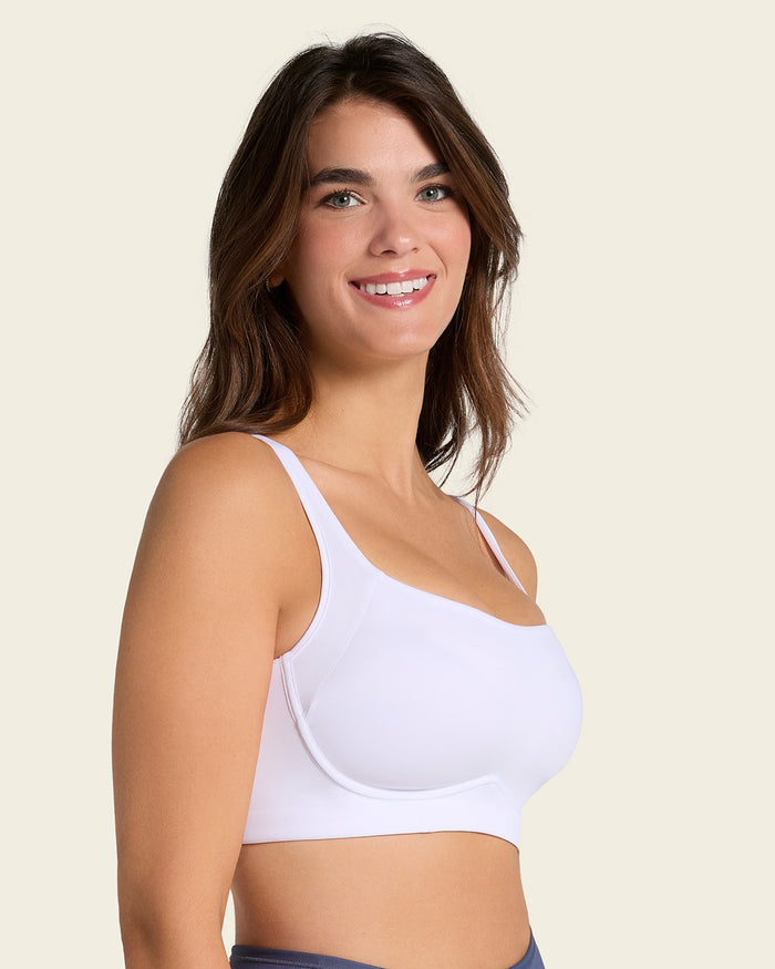 Leonisa Everyday Bra + Stripe Undetectable Shaper Panty In White