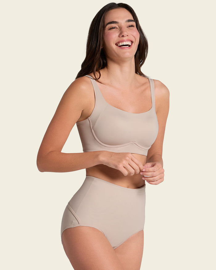 Leonisa Firm Compression Postpartum Panty With Adjustable Belly Wrap