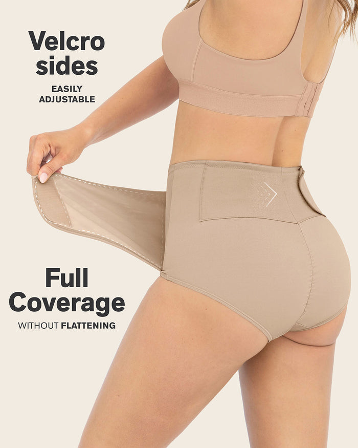 leonisa Firm Compression Postpartum Panty with Adjustable Belly Wrap