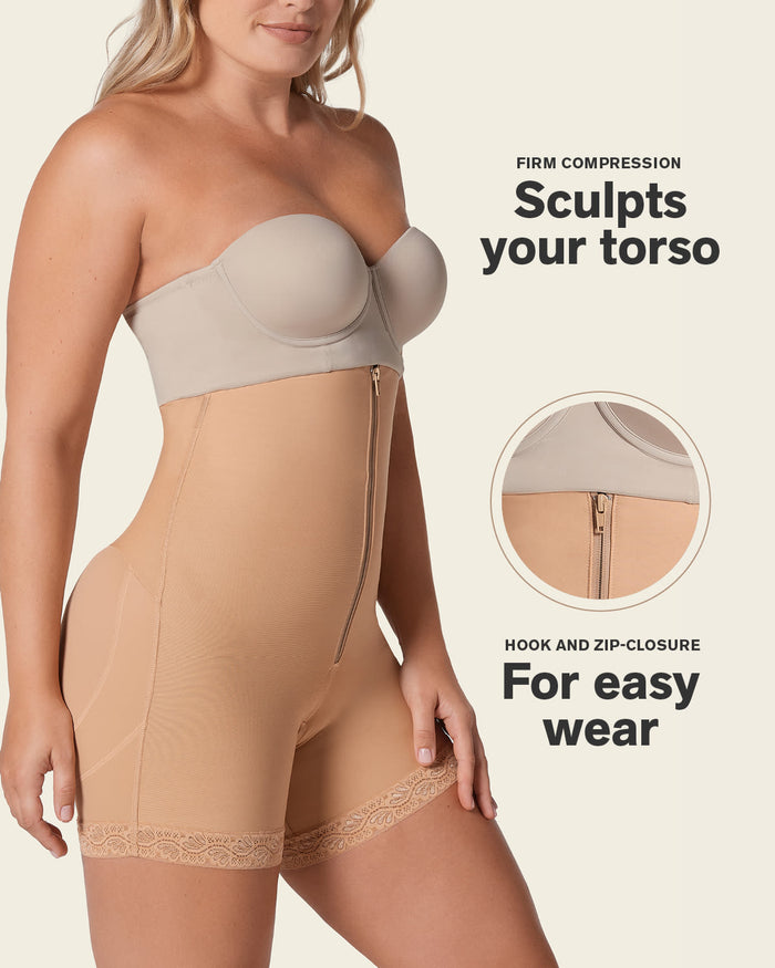 leonisa Firm Tummy Control Strapless Shaper with Butt Lifter