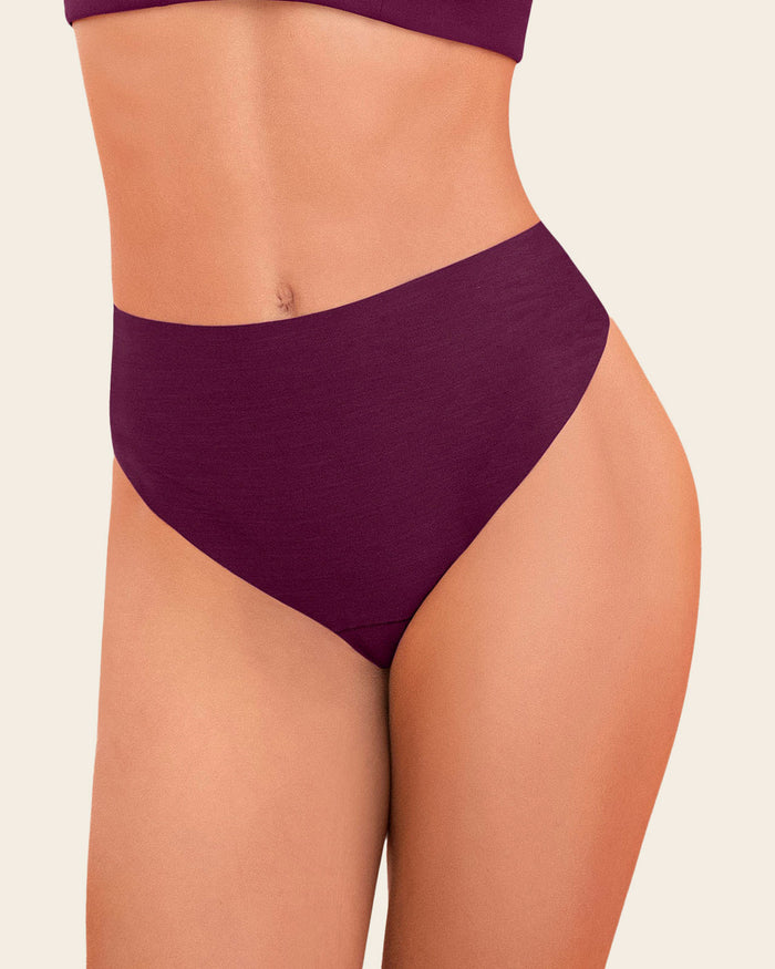 Leonisa High-Waisted Invisible Microfiber Thong Panty