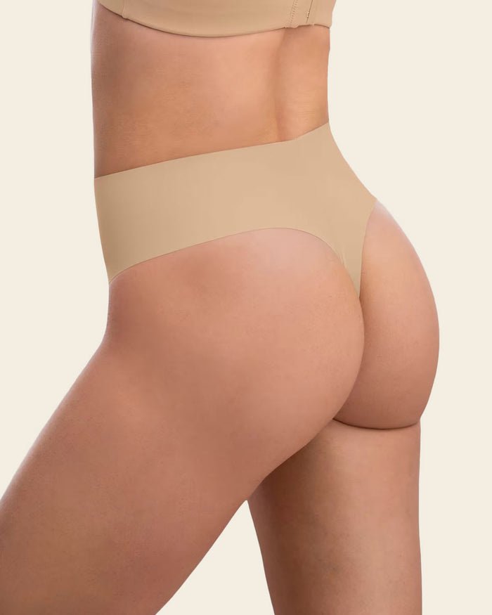 Leonisa High-Waisted Invisible Microfiber Thong Panty