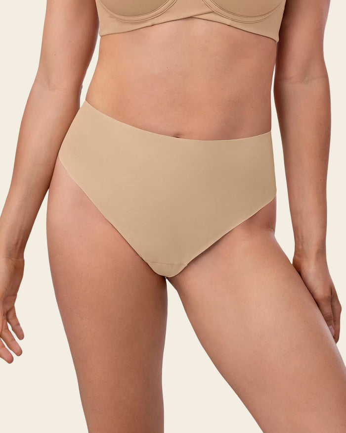 Leonisa High-Waisted Invisible Microfiber Thong Panty