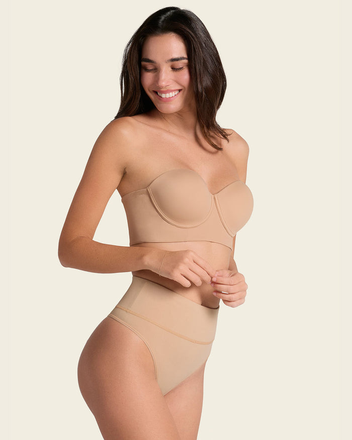 Leonisa High-Waisted Seamless Moderate Shaper Thong Panty