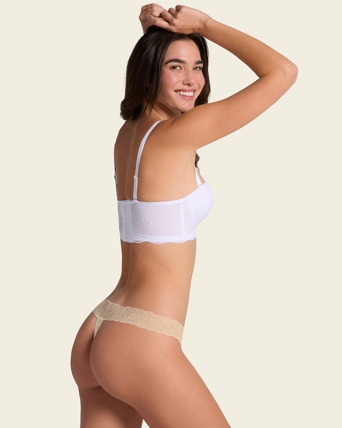 Leonisa Convertible Balconette Lace Push Up Bra