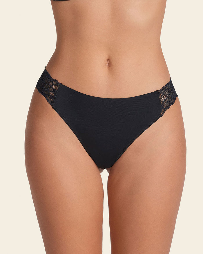 Leonisa Lace Side Seamless Thong Panty