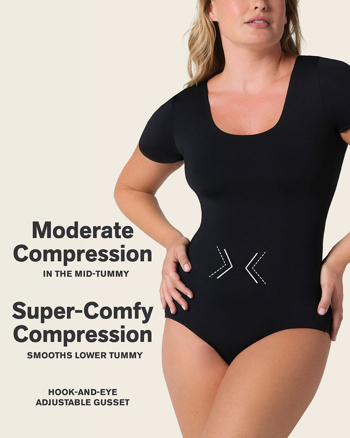 Leonisa Short Sleeve Round Neck Shaper Bodysuit