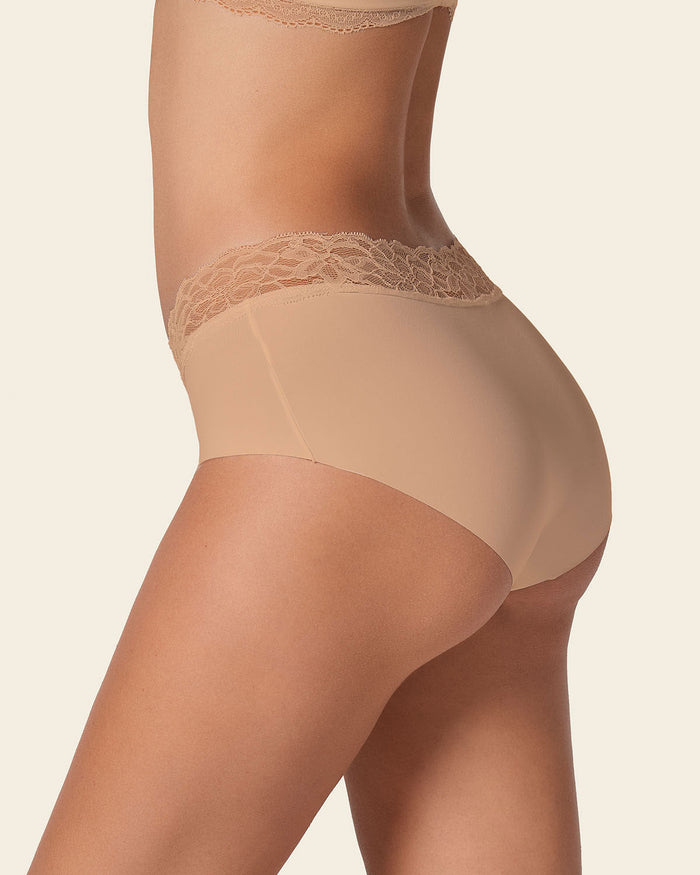 leonisa Ultra Light Lace Trim Hipster Panty