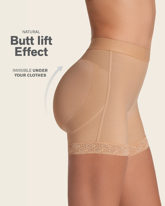 Leonisa Mid-Rise Sculpting Butt Lifter Shaper Short