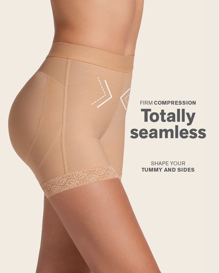 leonisa Mid-Rise Sculpting Butt Lifter Shaper Short