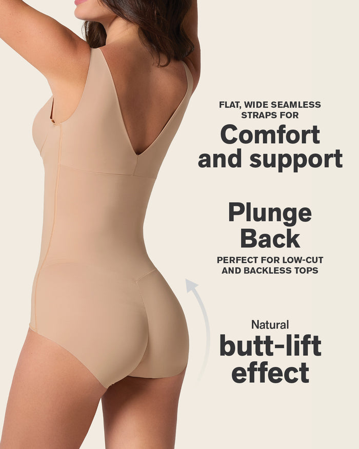 leonisa Plunge Back Classic Ultra Sculpting Body Shaper