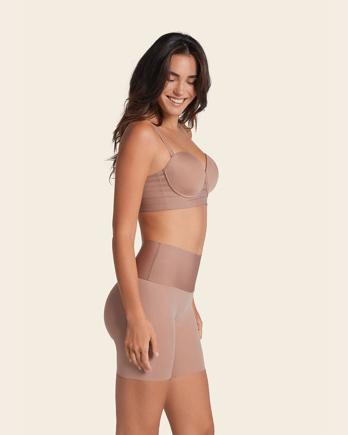 Leonisa PowerStay Short + SmartShape Capri In Golden Beige