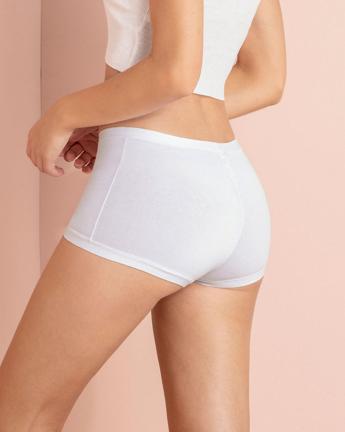 leonisa Simply Comfortable 3-Pack Stretch Cotton Boyshort Panties
