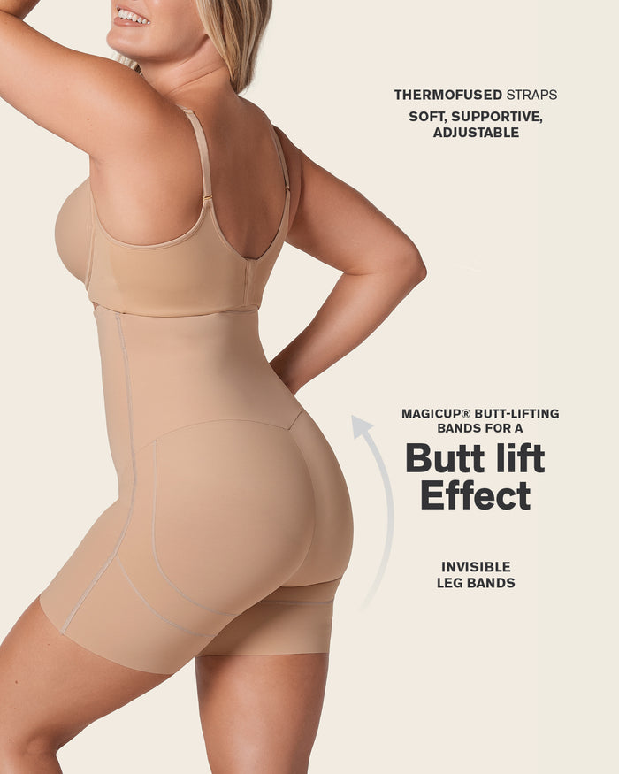 Leonisa Strapless Sculpting Step-in Body Shaper With Short Bottom