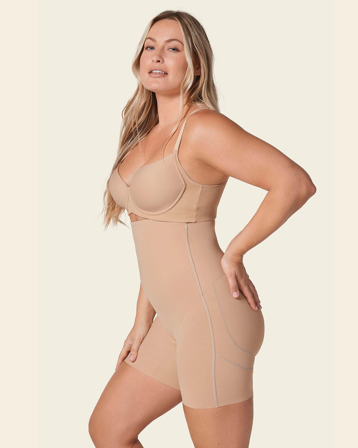 Leonisa Strapless Sculpting Step-in Body Shaper With Short Bottom