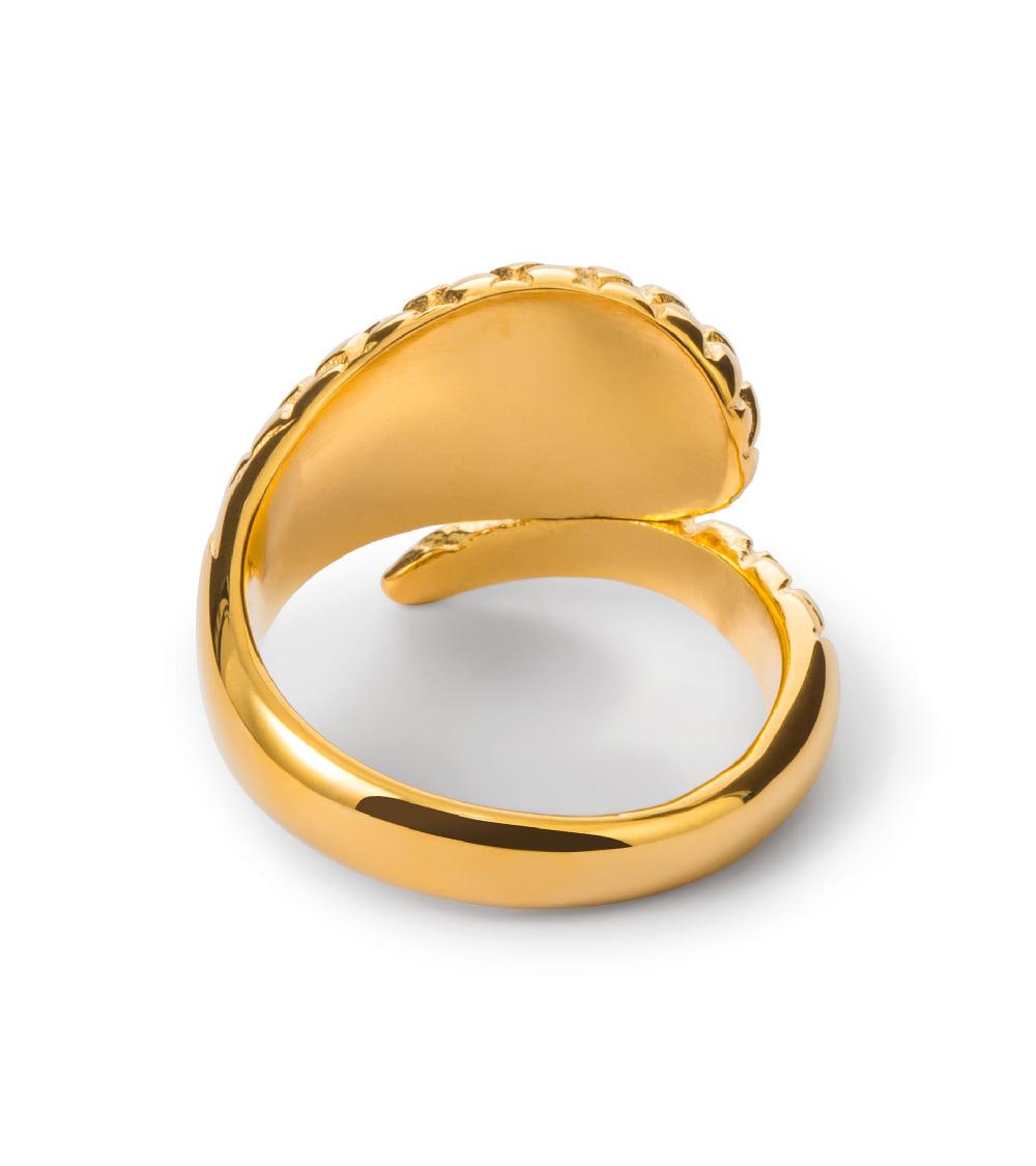 Les Basiles BAGUE CAETANA En Acier 316L Plaqué Or 18 Carats