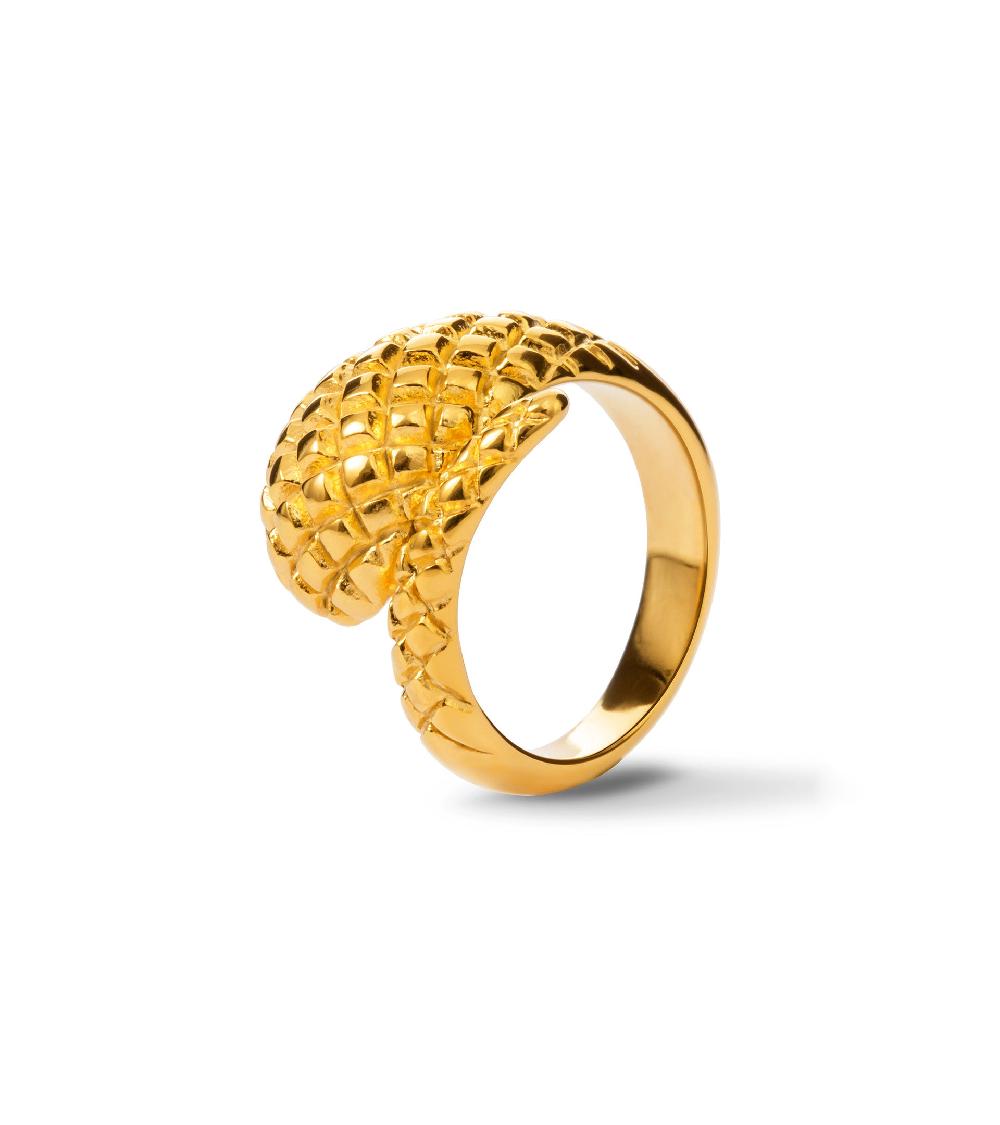 les basiles BAGUE CAETANA En acier 316L plaqué or 18 carats