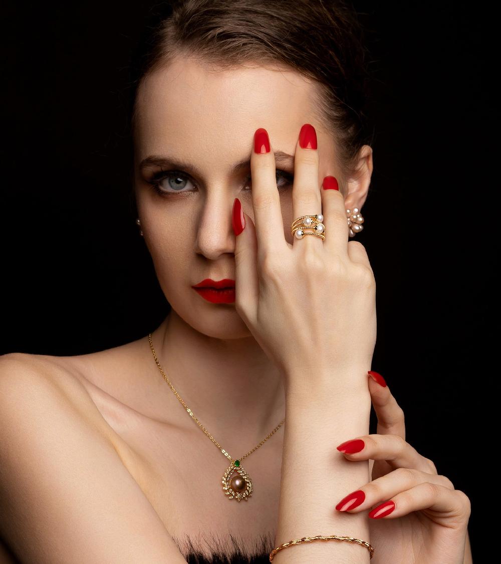 Les Basiles BAGUE CELESTIA En Perles D'Akoya Montées Sur Argent Sterling 925 Plaqué Or 18 Carats