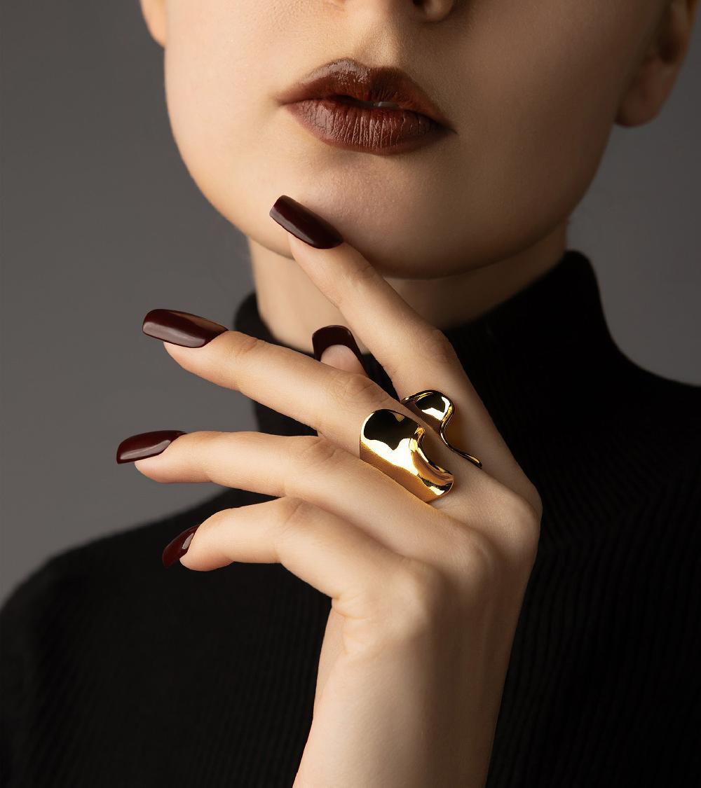 Les Basiles BAGUE COROLLE En Laiton Plaqué Or 18 Carats