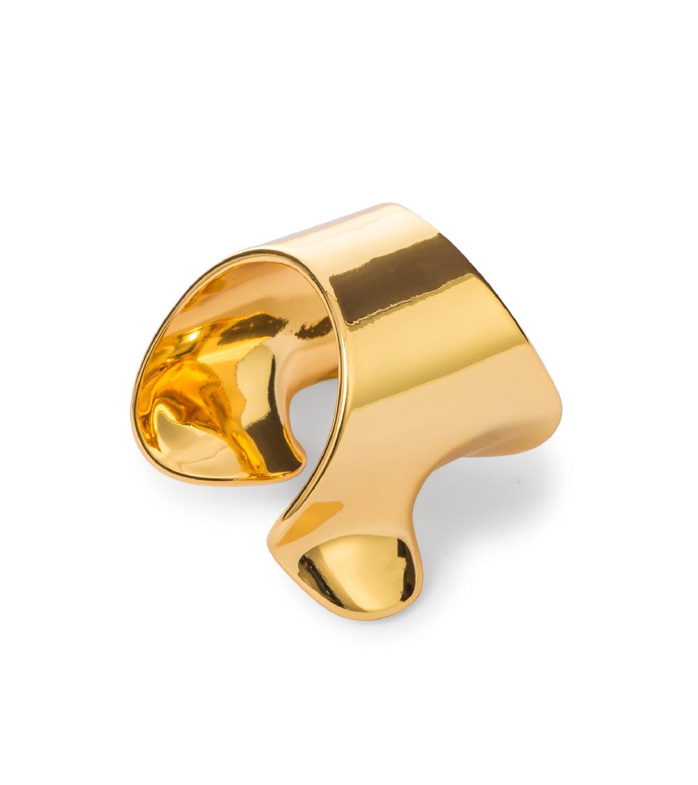 Les Basiles BAGUE COROLLE En Laiton Plaqué Or 18 Carats