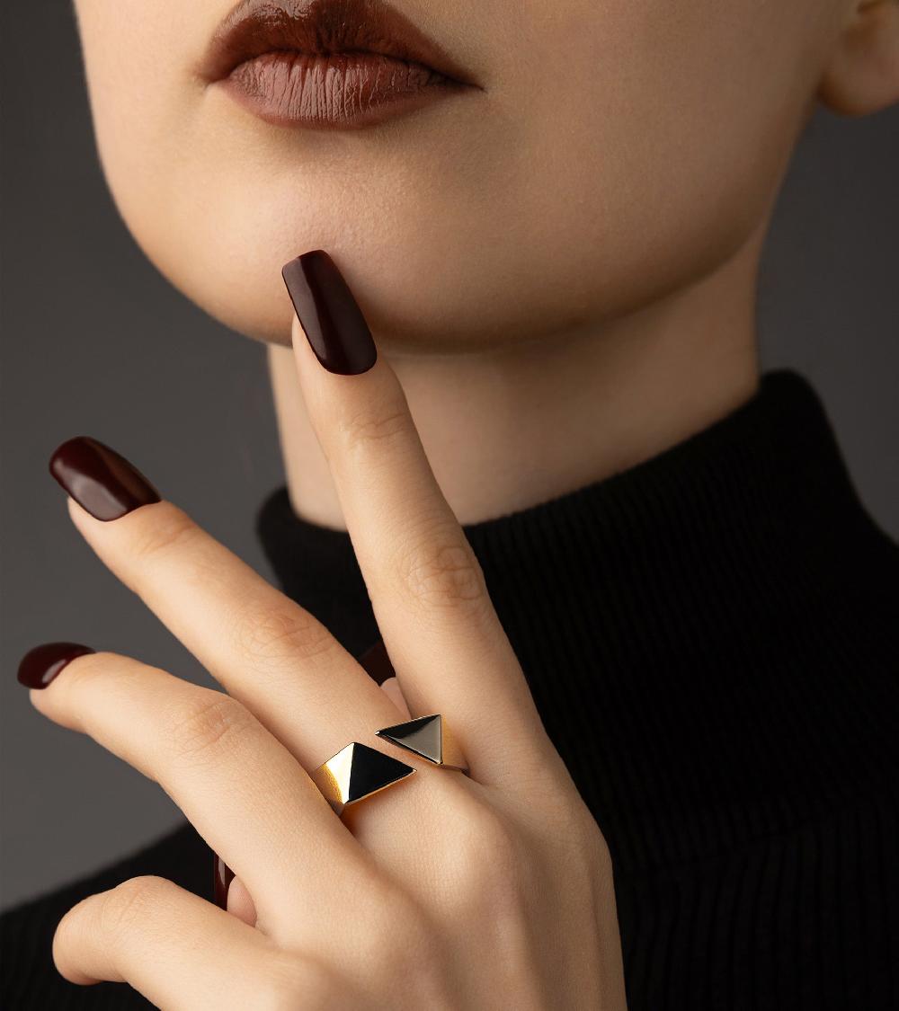 Les Basiles BAGUE ELECTRA En Laiton Plaqué Or 18 Carats