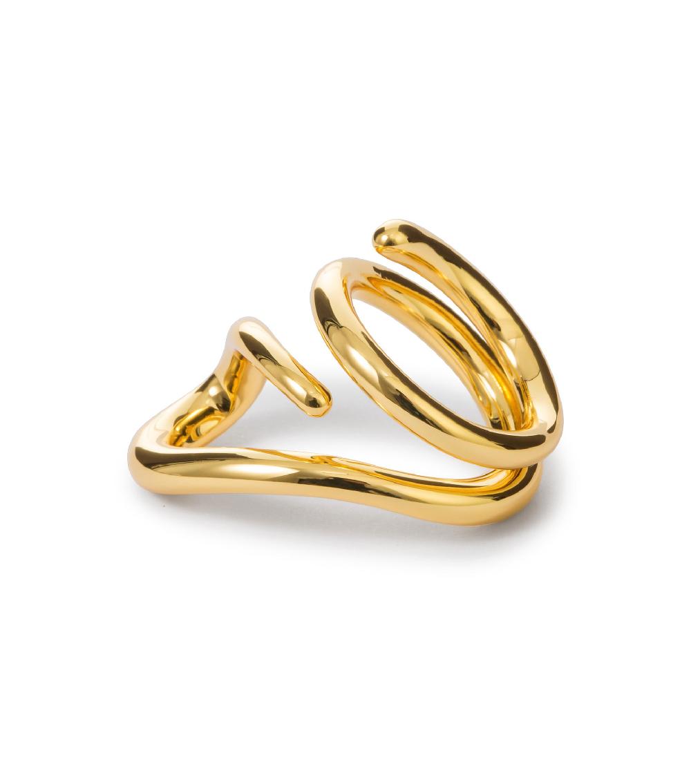 Les Basiles BAGUE NICOLA En Laiton Plaqué Or 18 Carats