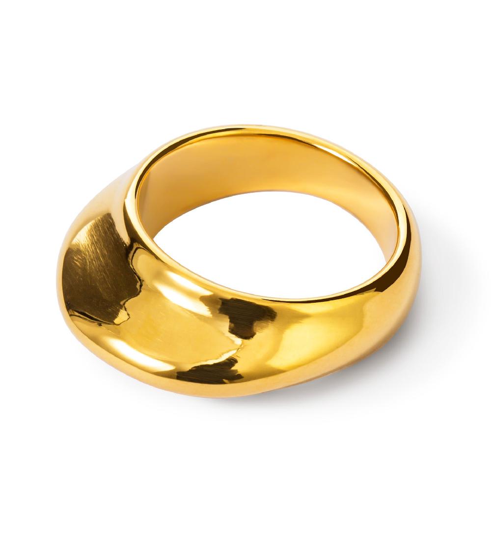 Les Basiles BAGUE NINA En Acier 316L Plaqué Or 18 Carats