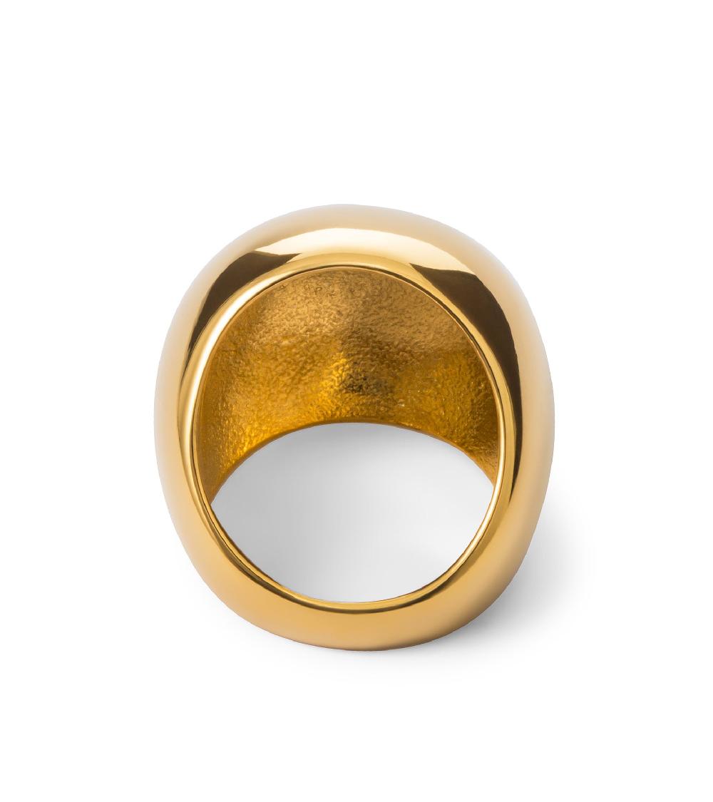 Les Basiles BAGUE OMBELINE En Acier 316L Plaqué Or 18 Carats