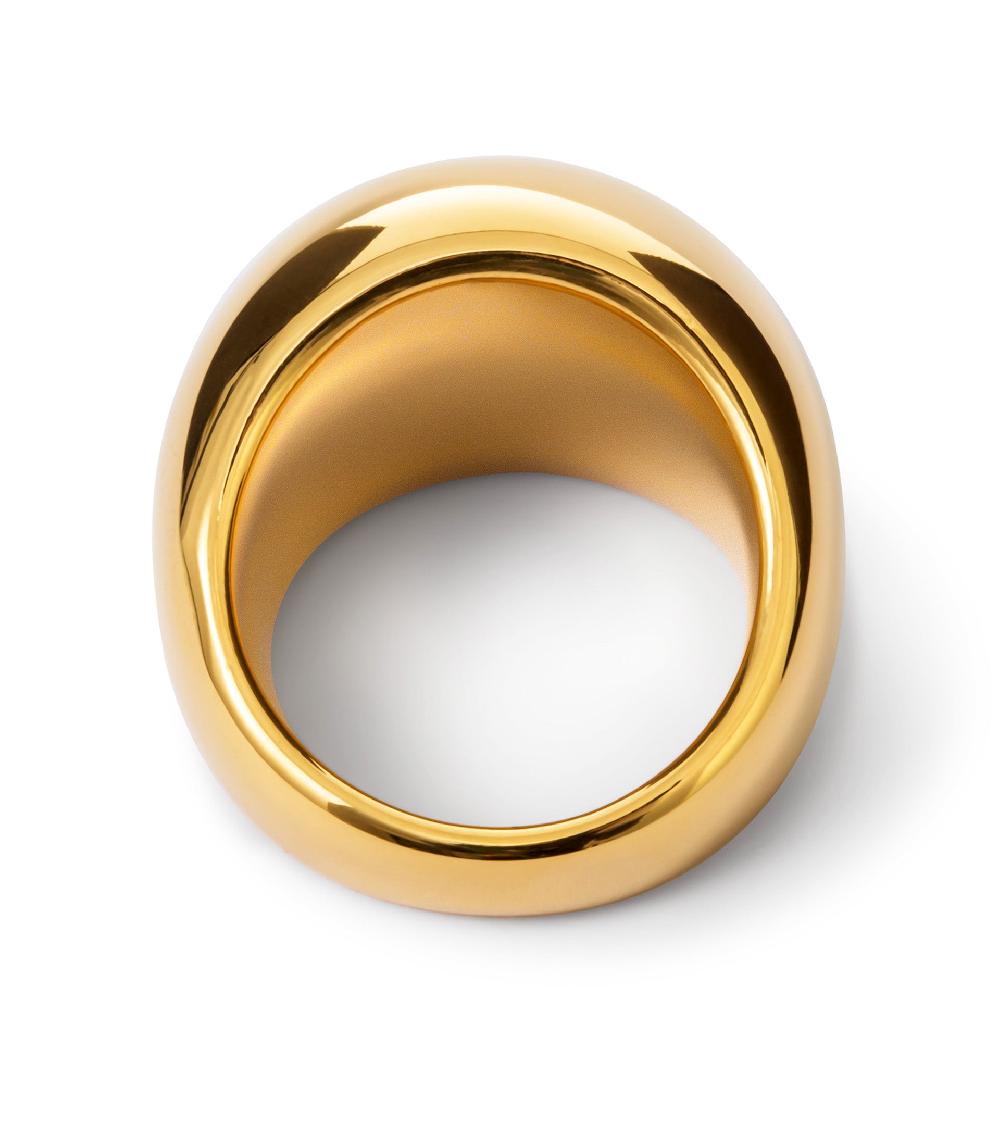 Les Basiles BAGUE OUM En Acier 316L Plaqué Or 18 Carats