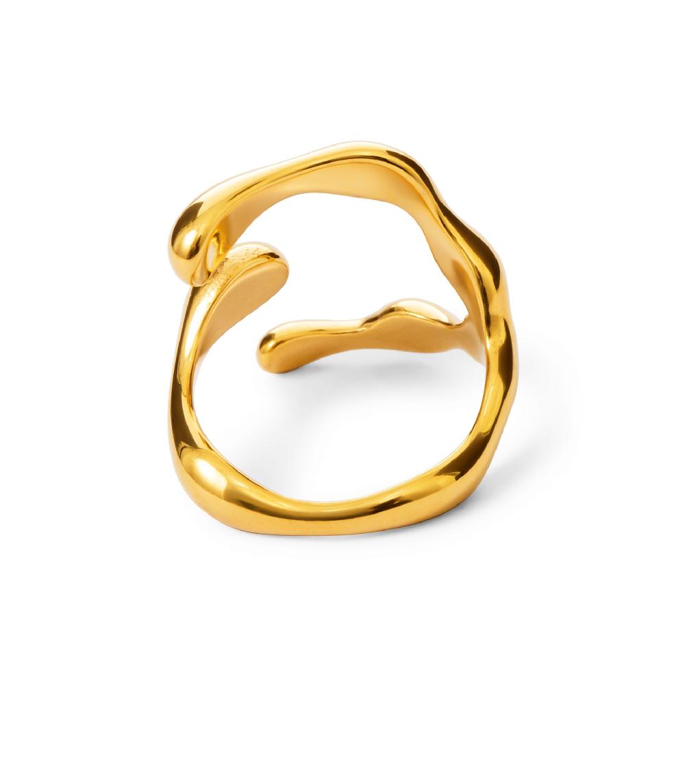 Les Basiles BAGUE TABATHA En Acier 316L Plaqué Or 18 Carats