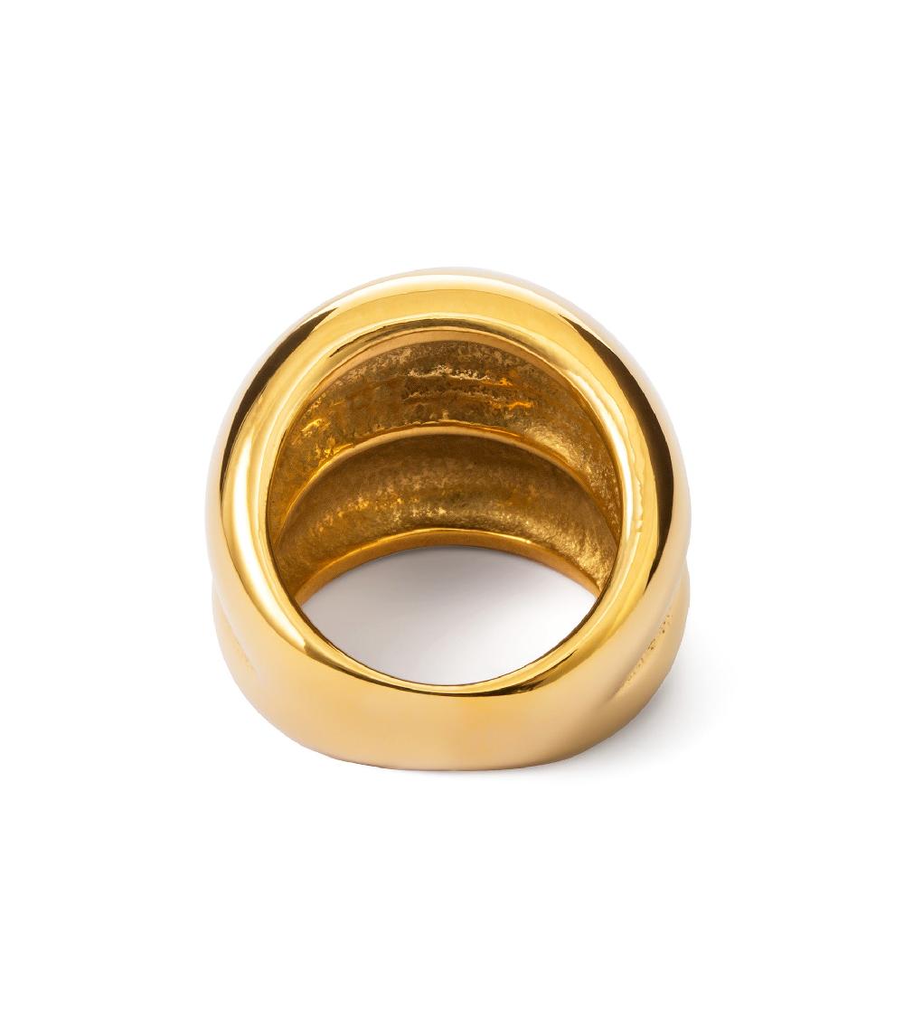 Les Basiles BAGUE THEIA En Acier 316L Plaqué Or 18 Carats