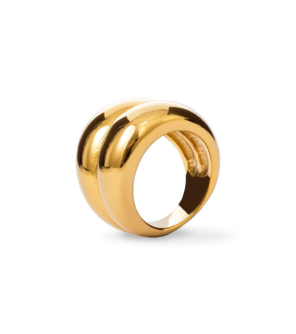 les basiles BAGUE THEIA En acier 316L plaqué or 18 carats