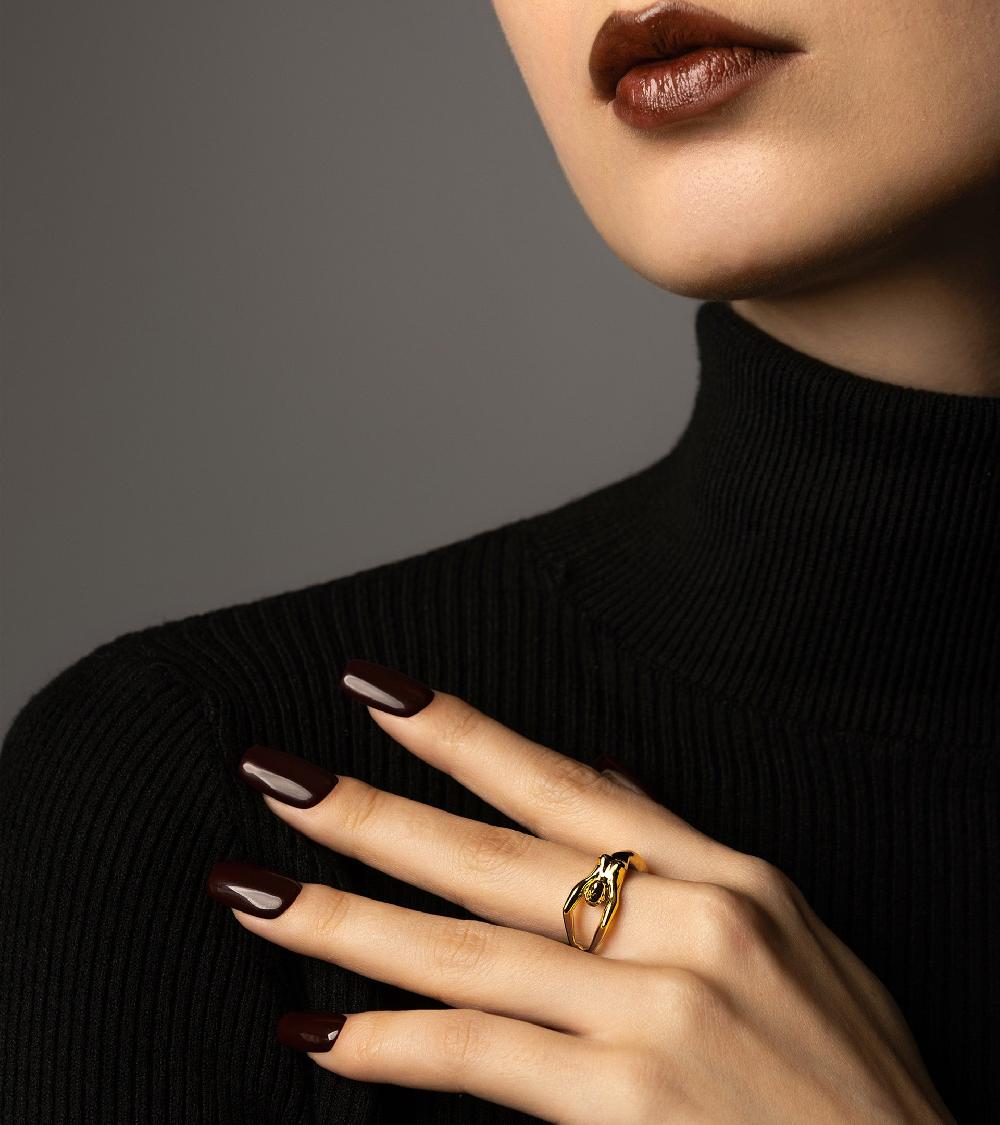 Les Basiles BAGUE VANINA En Laiton Plaqué Or 18 Carats