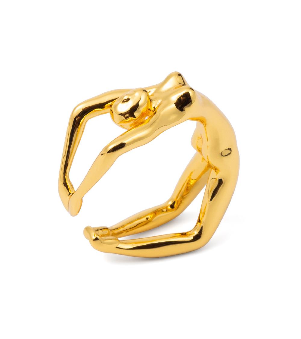 Les Basiles BAGUE VANINA En Laiton Plaqué Or 18 Carats