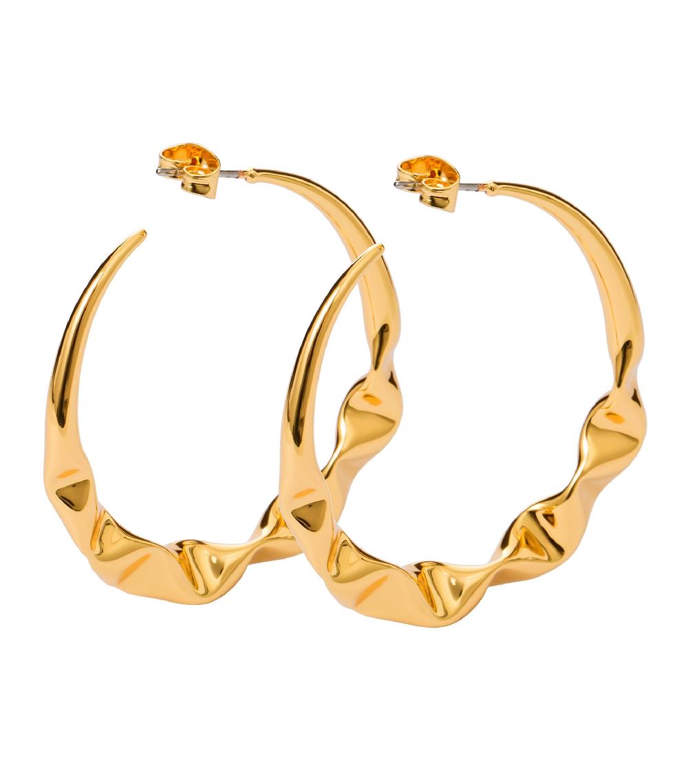 Les Basiles BOUCLES D'OREILLES AMIA En Laiton Plaqué Or 18 Carats