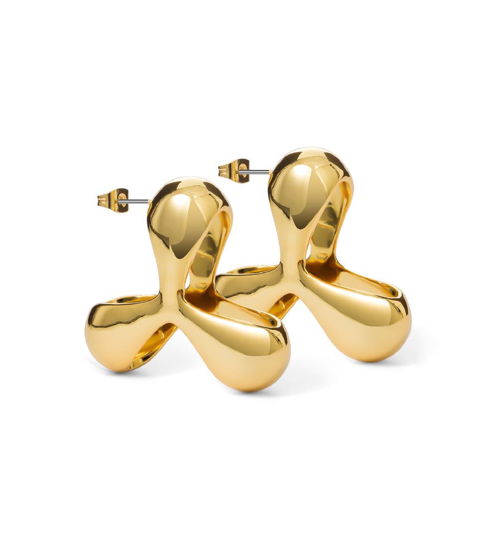 les basiles BOUCLES D'OREILLES ANIA En laiton plaqué or 18 carats