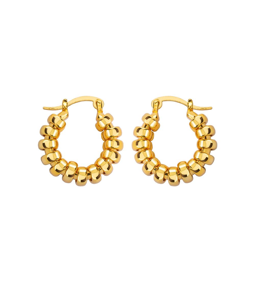 les basiles BOUCLES D'OREILLES ANTOINE En acier 316L plaqué or 18 carats