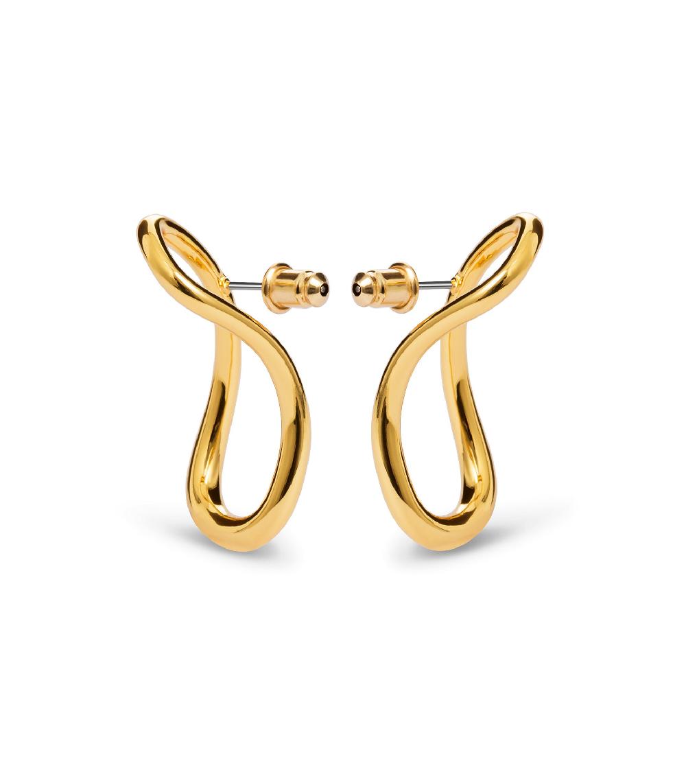 les basiles BOUCLES D'OREILLES ASHLEY En laiton plaqué or 18 carats