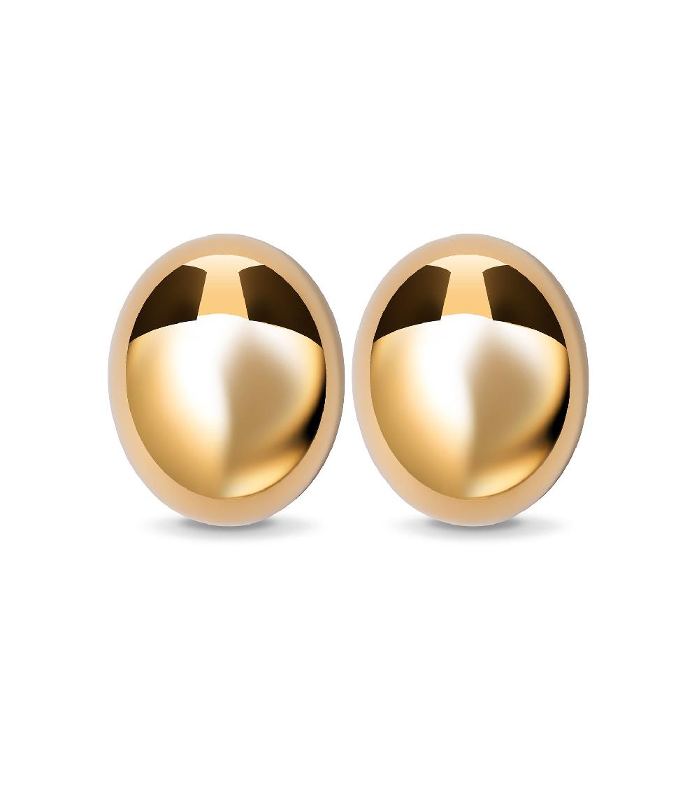 les basiles BOUCLES D'OREILLES BERTHA En acier 316L plaqué or 18 carats
