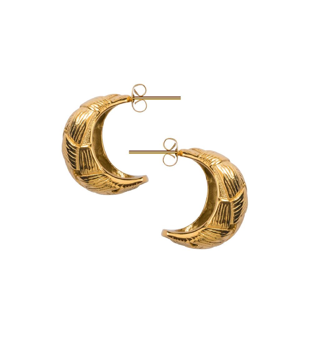 les basiles BOUCLES D'OREILLES BULB 4 En acier 316L plaqué or 18 carats