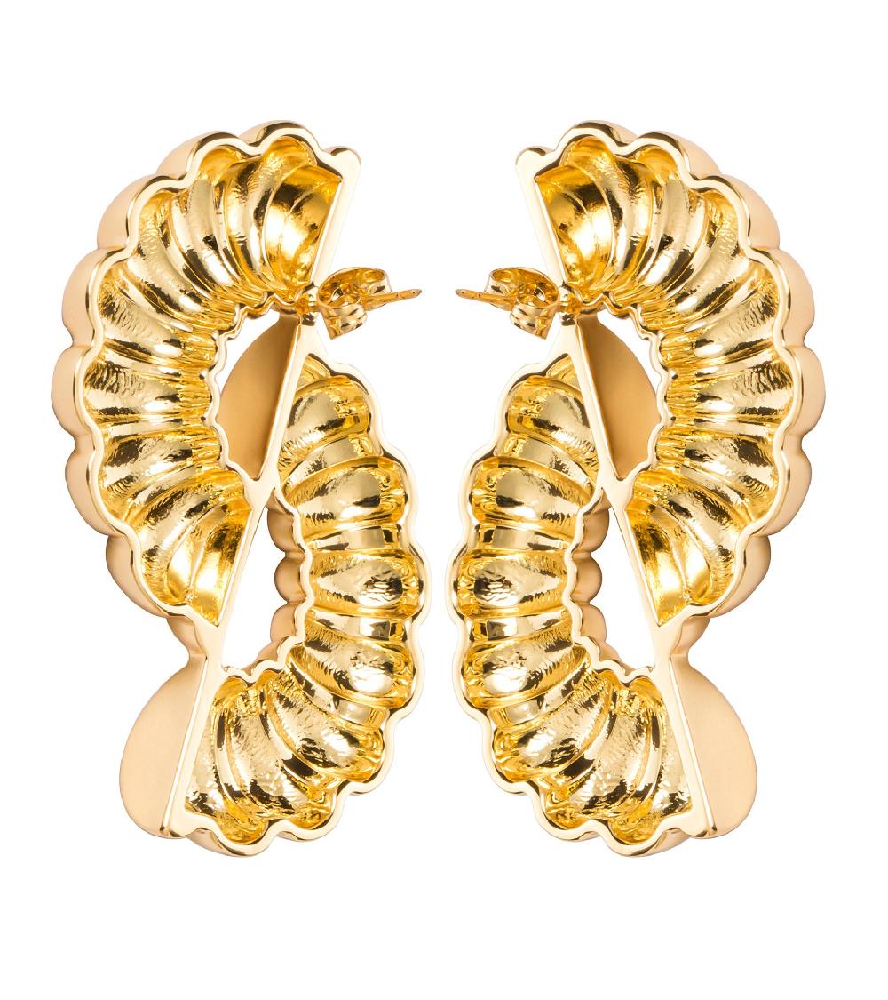 Les Basiles BOUCLES D'OREILLES CORNELIA En Laiton Plaqué Or 18 Carats