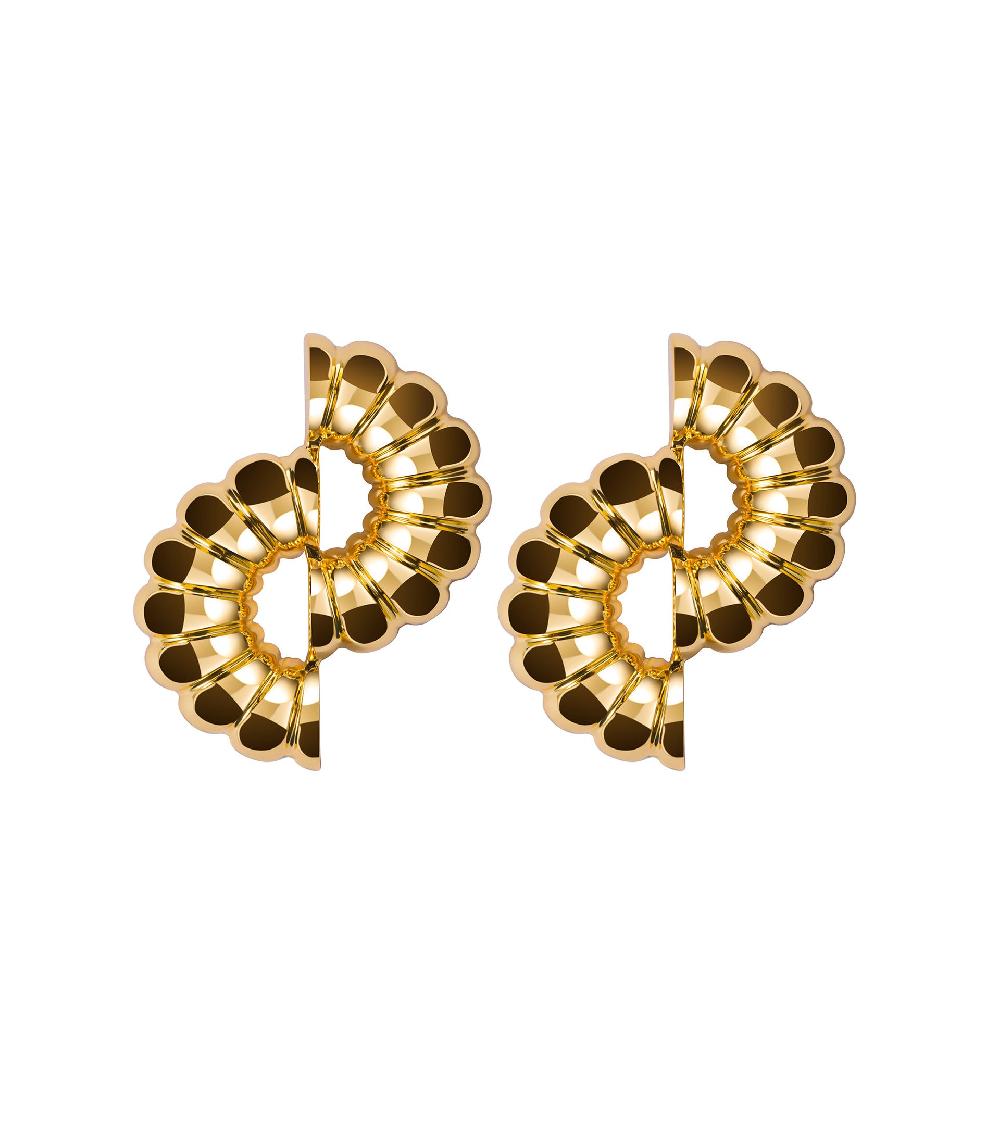 les basiles BOUCLES D'OREILLES CORNELIA En laiton plaqué or 18 carats
