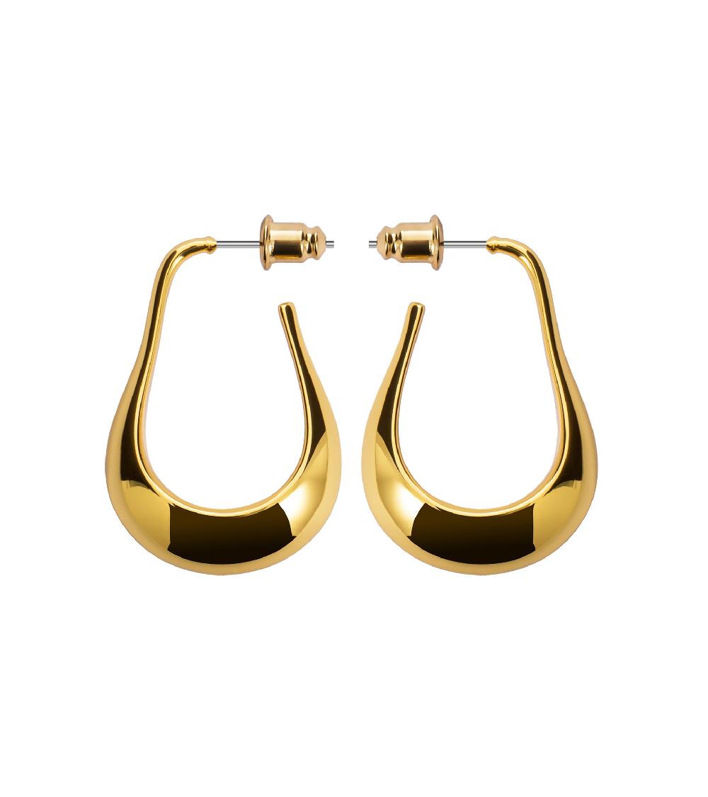 les basiles BOUCLES D'OREILLES EDWIGE En laiton plaqué or 18 carats
