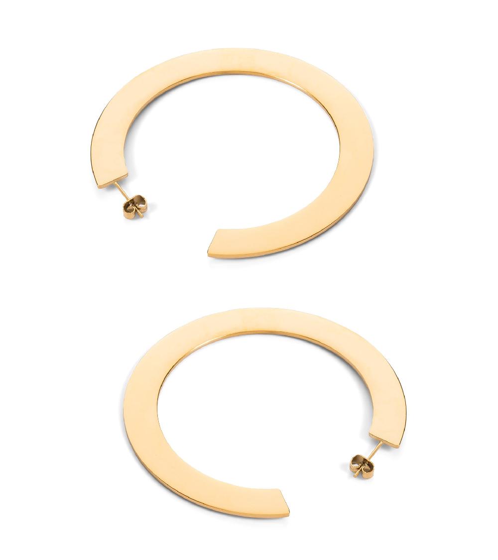 Les Basiles BOUCLES D'OREILLES EUGENIA Acier 316 L Plaqué Or 18 Carats