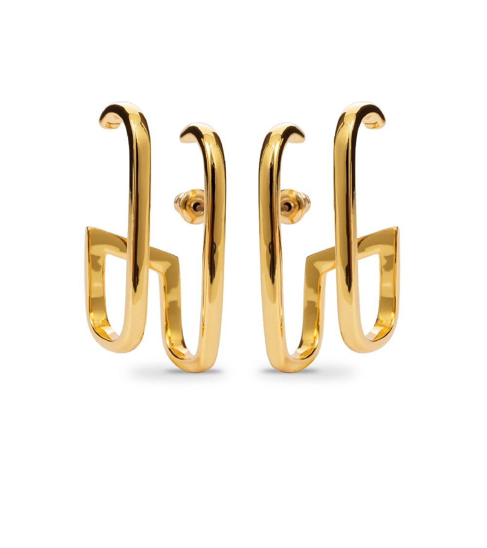 les basiles BOUCLES D'OREILLES HELENA En laiton plaqué or 18 carats