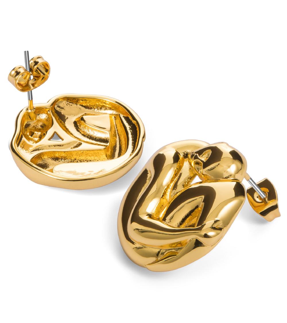 Les Basiles BOUCLES D'OREILLES JOVANCA En Laiton Plaqué Or 18 Carats