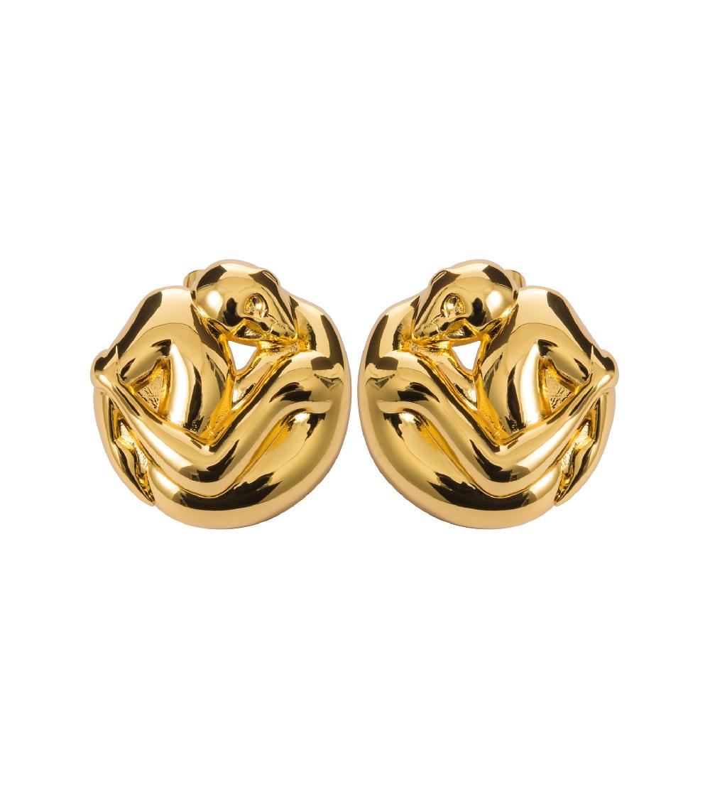 les basiles BOUCLES D'OREILLES JOVANCA En laiton plaqué or 18 carats