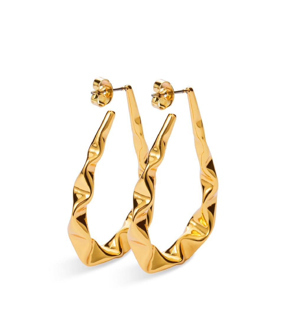 Les Basiles BOUCLES D'OREILLES KIKI En Laiton Plaqué Or 18 Carats