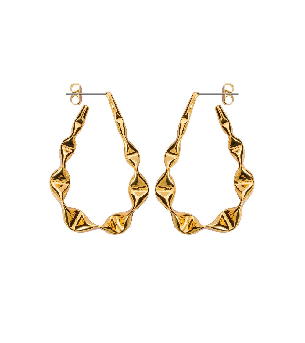 les basiles BOUCLES D'OREILLES KIKI En laiton plaqué or 18 carats